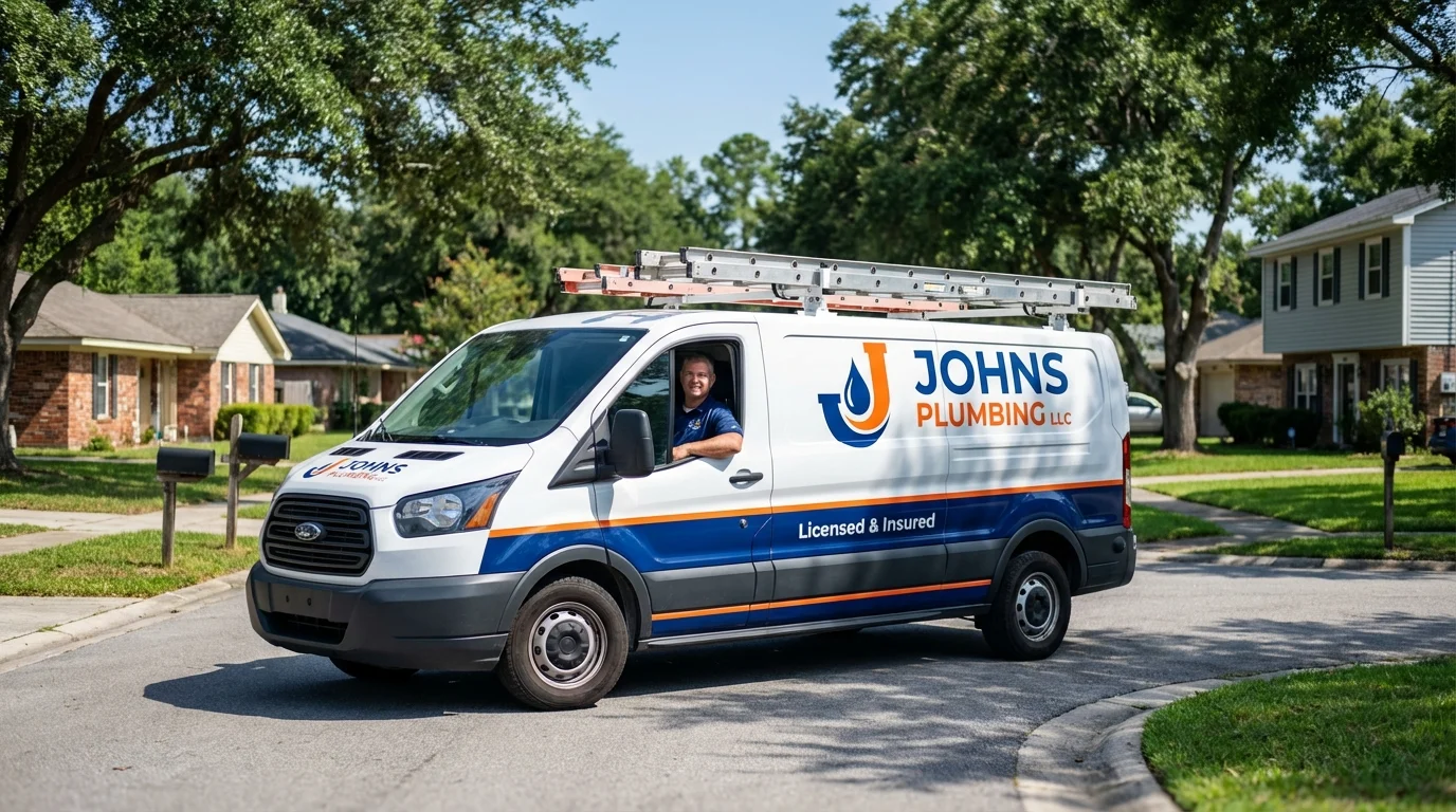 Johns Plumbing LLC service van in Harleysville, PA