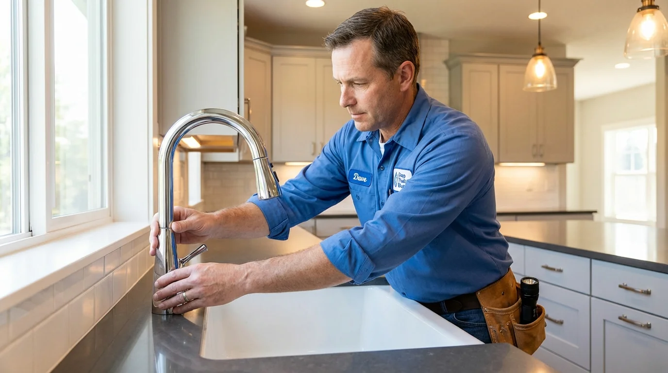 Kitchen faucet installation by Johns Plumbing LLC in Harleysville